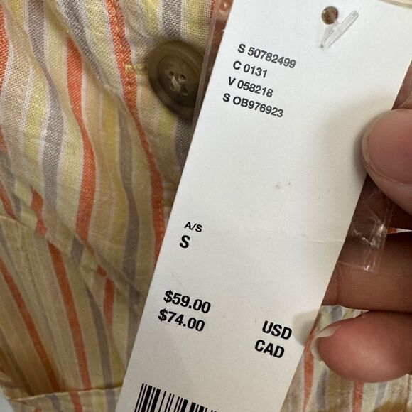 Urban Outfitters Linen Blend Button Down Stripe Billie Romper - Picture 6 of 11